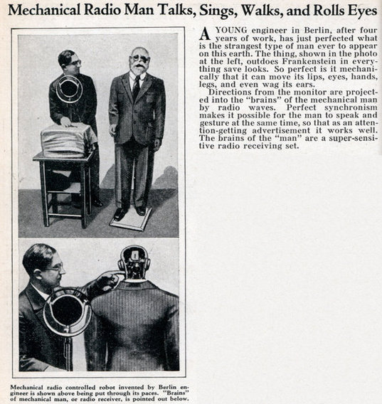 Mechanical Radio Man Talks, Sings, Walks, and Rolls Eyes