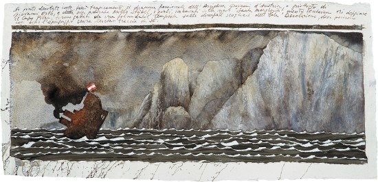 Il Naufragio di Massimiliano d’Austria - Acquarello e Collage